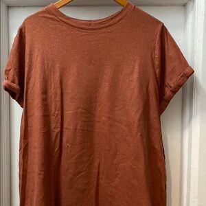 Chic Rust Orange Glitter Tee